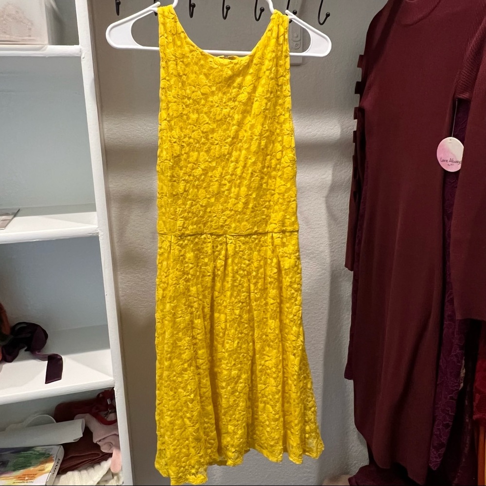 Yellow lace dress